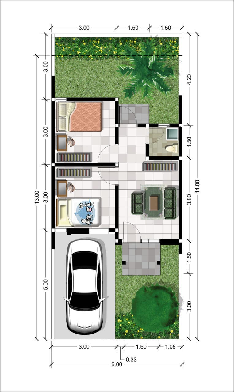 Layout Tipe 36 